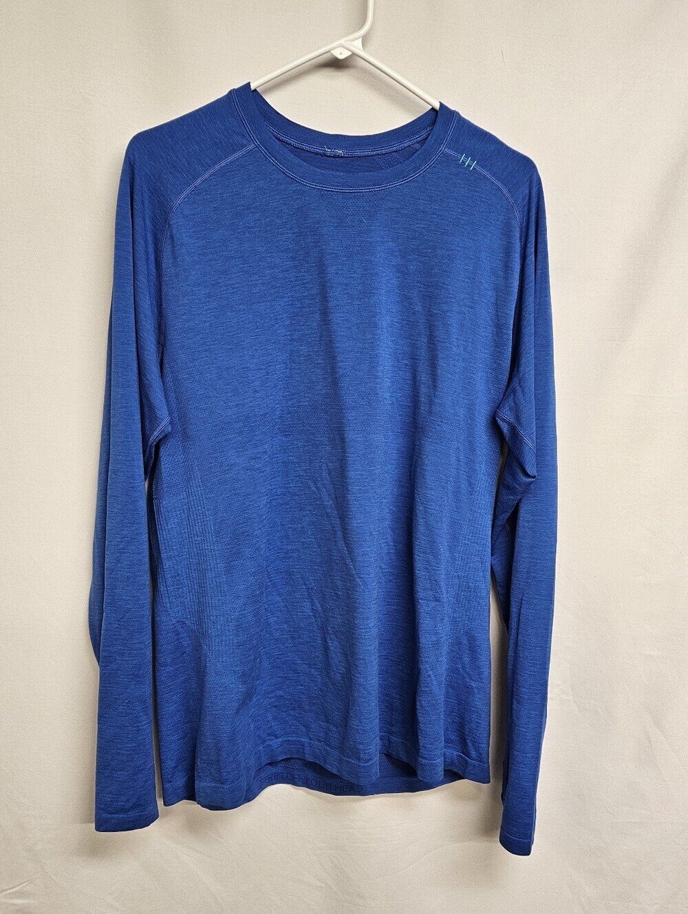 Lululemon X SoulCycle Large Blue Metal Vent Athletic Casual Pullover Long Sleeve